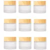Augencremeflasche Mattes Glas Kosmetische Glas 5ml 10ml 15ml 30ml 50ml 100ml Hautpflegespeicherung Verpackung mit Holzkornkappe