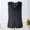 Autumn And Winter Fur Coat Vest Slim Sleeveless Medium Long Wool Imitation Women's Wear 211213