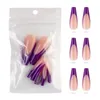 False Nails Full Cover French Press On Tips Coffin Acrylic Ballerina 20pcs Faux Ongle Fingernails Reusable Wear