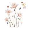 Väggklistermärkear Stora Lotus Blommor Heminredning 3d Klistermärke Vardagsrum Dekoration Bakgrund Blomma Mural