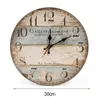 30cm / 12 "horloge murale en bois silencieuse sans tic-tac alimenté par batterie horloge à quartz décorative pour salon chambre maison décor rustique 210724