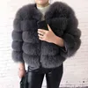 Stijl Echt Bontjas 100% Natuurlijke Jas Vrouwelijke Winter Warm Lederen Hoge Kwaliteit Vest 211122