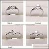 Jewelry Settings Pearl Ring 925 Sliver Rings For Women 20 Styles Mix Diy Adjustable Size Christmas Gift Statement 2021 Drop Delivery Vxzyn