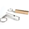 Popular Outdoor Survival Handmade Aluminium Whistle Keychains Double-barrelled Emergency Whistles