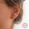 Stud Canner Fashion Minimalist Gioielli Minimalista Orecchini circolari rotondi geometrici per donne Piccole orecchini 100% 925 Sterling Silver