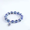 Moda Retro Vintage Beads Azul Mão de Fatima Lucky Bracelete Handmade Bonito Elastic Bluasty Blue Ey Chain Bracelets