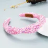 New Fashion Women Headband Soft Sponge Hairband Densely Paved Shining Plastic Rhinestone Headwear Hair Accessories