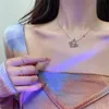 Oorbellen Ketting Crystal Butterfly Hanger Kettingen Combinatie Set Japan en Zuid-Korea Sweet Style Alloy Chain Holiday Jewelry Sets
