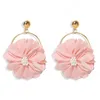 Korean Fashion Flower Dangle Earrings For Women Girls Trendy Plant Statement Pendientes Jewelry Gifts