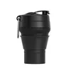 600ml 480ml 350ml Portable Retractable Silicone Water Bottle Foldable Coffee Water Bottle Travel Drinking Cup Mug Creative Retractable Straw