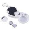 Mini Microscope 5X Pliant Antidérapant Coque En Métal Loupe Loupe Loupe Porte-clés Coquilles En Caoutchouc