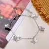 Hot Anklets Foot Jewelry Temperament Hollow Butterfly Double Diamond Tassel Chain Rose Gold Anklet ZWL797