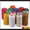 Пряжа 5rolls m Хлопок Красочный шнур Весчусляч Вибристый ремесло Rame String Diy Home Textile Свадебное декоративное питание 100Метезер1 L2KGY HTU9F