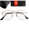 للجنسين الكلاسيكي 447 Round Metal Sun Glasses Frame 50-21-145 Fashion Men Women Myopia Eyewear for Prescription Fullset Packing CAS272O
