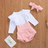 0-18m sötfödd spädbarn baby flicka kläder set regnbåge romer ruffles shorts outfits höst kläder 210515