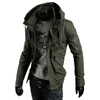 YAUAMDB S-5XL Mannen Jas Herfst Winter Size Mannelijke Solid Hooded Jas Katoenen Windjack Rits Slim Fit Pocket Bovenkleding Y73 210927