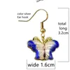 古典的なクローニングエナメルかわいい蝶チャームイヤリングイヤロップ中国の昆虫銅アクセサリー女性ジュエリーの耳の装飾品