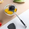 Silicone Cooking Utensils Turners Spatula Soup Spoon Stainless Steel Handle Heat-Resistant Pan Turner Shovel Scoop Kitchen Tools