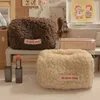 Kvinnor Soft Lambwool Makeup Bag dragkedja stor solid färg kosmetisk väska resor smink toalettståsväska tvättpås pappersväskor