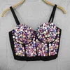 3 Colors Women Sexy Designer Beading Colorful Cotton Camisole Tops Summer High Street Short Camis Crop 210525