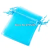 Bolsas de jóias de embrulho de presentes 100pcs embalando organza azul desenhada 7x9 9x12 10x15 13x18 Sachet Decor de decoração de casamento Ship324s