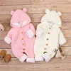 Baby rompers stickade spädbarn pojkar flickor jumpsuits hösten vinter mjuk varm tjock nyfödd bebes fleece overaller 024m h08209944991