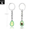 Grass Green Simulation Fruit Avocado Heart-shaped Keychain Fashion Jewelry Keyrings Best Friend s BFF G1019