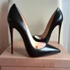 Så Kate Women High Heels Shoes Luxury Brand Red Shiny Bottoms Pointed Toe Shoes Classics 8cm 10cm 12cm Thin Heel Lady Wedding Shoe Plus Size 34-44 No Box