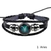 12 Constellation Bracelet Vierge/Sagittaire/Verseau/Scorpion/Balance/Capricorne Bracelets En Cuir Tressé Bracelets Pour Hommes Femmes