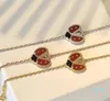 2021 Série Coccinelle Mode Trèfle Bracelets De Charme Bracelet Chaîne De Haute Qualité S925 En Argent Sterling 18K Or Rose Pour FemmesFilles We281o