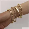 Charm Bracelets Jewelrysteel Bracelet Set Gold Sier For Mens And Women Party Promise Championship Jewelry Lovers Drop Delivery 2021 Pu51Z