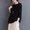 Women Casual Sweaters New Arrival Autumn Winter Korean Simple Style O-neck Solid Color Loose Female Knitted Pullovers S2277 210412