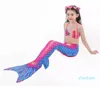 Naturstjärna Barnbadkläder Mermaid Tail Baddräkt för Flickor Sea-Mermaid Princess Kostym Bikini Set Pool Beach Badkläder Kids 3-10