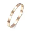 Mode titanium stalen bangle armband vrouwen mannen houden van armbanden afstand sieraden cadeau 16-19 met fluwelen tas