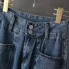 Mulheres largas perna alta cintura jeans outono inverno coreano magro slim solo sólido sólido azul denim calça feminina calças completas 210514