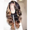 Body Wave 360 Lace Frontal Human Hair Wigs Ombre Color 1BT30 Glueless Brazilian remy Front Wig With Highlight 150% Density diva1