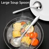 2021 Spoons Stainless Steel Heavy Duty Deep Soup Spoon Large Serving Ramen Long Handle Spoon- 6.7Inch (4 Packed)