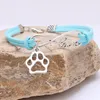 Bracelet à breloques en métal avec patte de chien, amour infini, manchette pour femmes et enfants, bijoux à la mode, cadeau, bleu, violet, noir, blanc