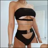 Bikinis Ensemble Équipement De Natation Sports De Plein Air Mossha Évider Blanc Maillots De Bain Femme Taille Haute Bikini 2021 Mujer Boucle En Métal Ceinture Nage