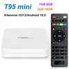 Décodeur T95 MINI Smart TV BOX Android 10.0 BOX Allwinner H313 Quad Core 2G 16G 4K 2.4G wifi lecteur multimédia YouTuBe