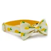 Collari per animali domestici stampati ananas Guinzagli Bowknot Fibbia in metallo Set di collari per animali domestici Forniture per guinzagli per cani in stile hawaiano