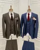 3 pièces beaux hommes costume mode Plaid mariage smokings manteau + pantalon + gilet pour homme Slim Fit marié porter