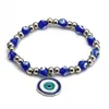 Charm armband u-magiskt mode sommarblå vit pärlor för kvinnor handgjorda demon ögonväv metallsmycken
