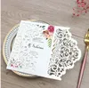 2021 Elegancki Burgundy Laser Cut Cut Cards for Wedding Bridal Bridal Bridal Urodziny Graduation Zapraszamy