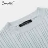O Neck Stripe Stickad tröja Kvinnor Elegant Slim Fit Pullover och Tröjor Mode Höst Vinter Kvinna Jumpers 210414