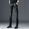 Mens High Quality Classic Business Jeans,Elastic&Washed Denim Pants,Straight Slim-fit Scratches Decors Fashion Casual Jeans; 211108