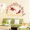 Romantique créatif bricolage fleur vigne pigeon stickers muraux pour salle de mariage chambre sticker mural affiche pvc amovible décoration de la maison 210420