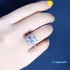 Radiant Cut 3CT Lab Diamond Ring 925 STERLING SILP BIJOU ANGAGNE BAGLE DE MEADURE POUR LES FEMMES BIELRIE DE PARTIE BRIDAL3564445