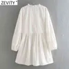 Mulheres Sweet Agaric Ruffles O Pescoço Laço Crochet Phatchwork Camisa Vestido Feminino CHIC PLEATS PARTY VESTIDO ROUPA DS4928 210416