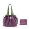 DHL50PCS Alışveriş Çantaları Kadın Naylon Sade Katlanabilir Çevre Koruma Drawstring Çanta Karışımı Renk